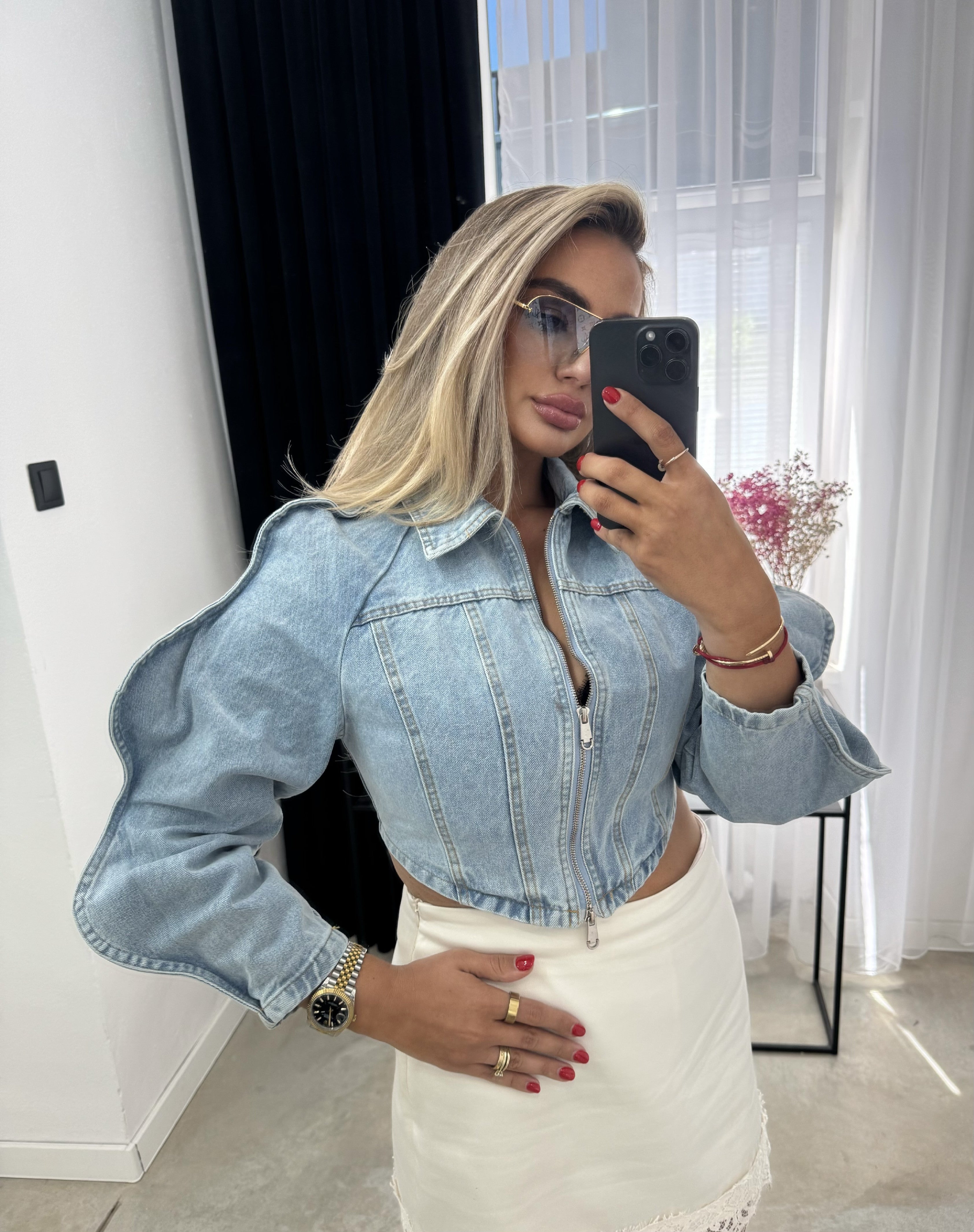 BLUE CROP DENIM BUNDIČKA
