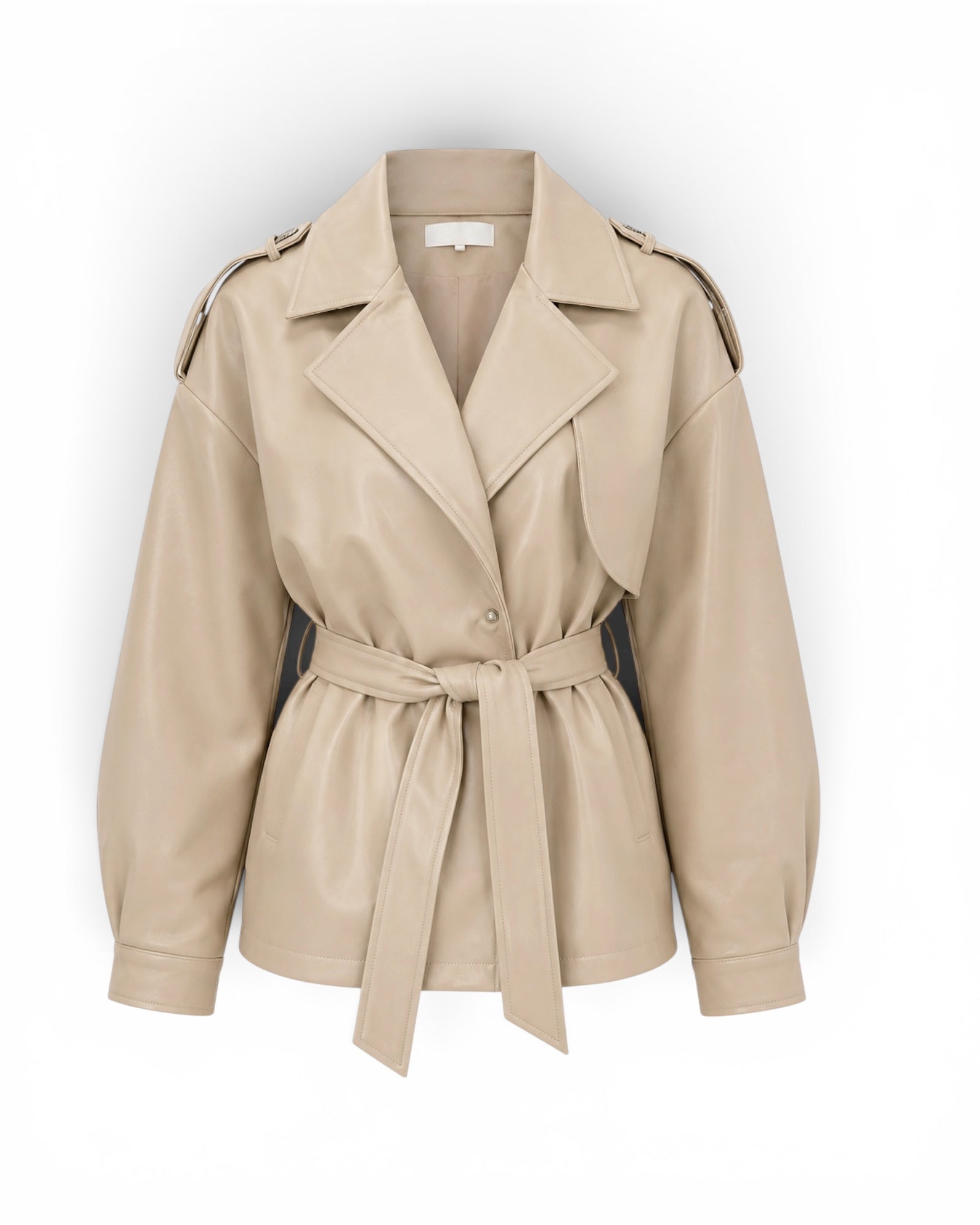 BEIGE KOŽENKOVÝ TRENCH COAT