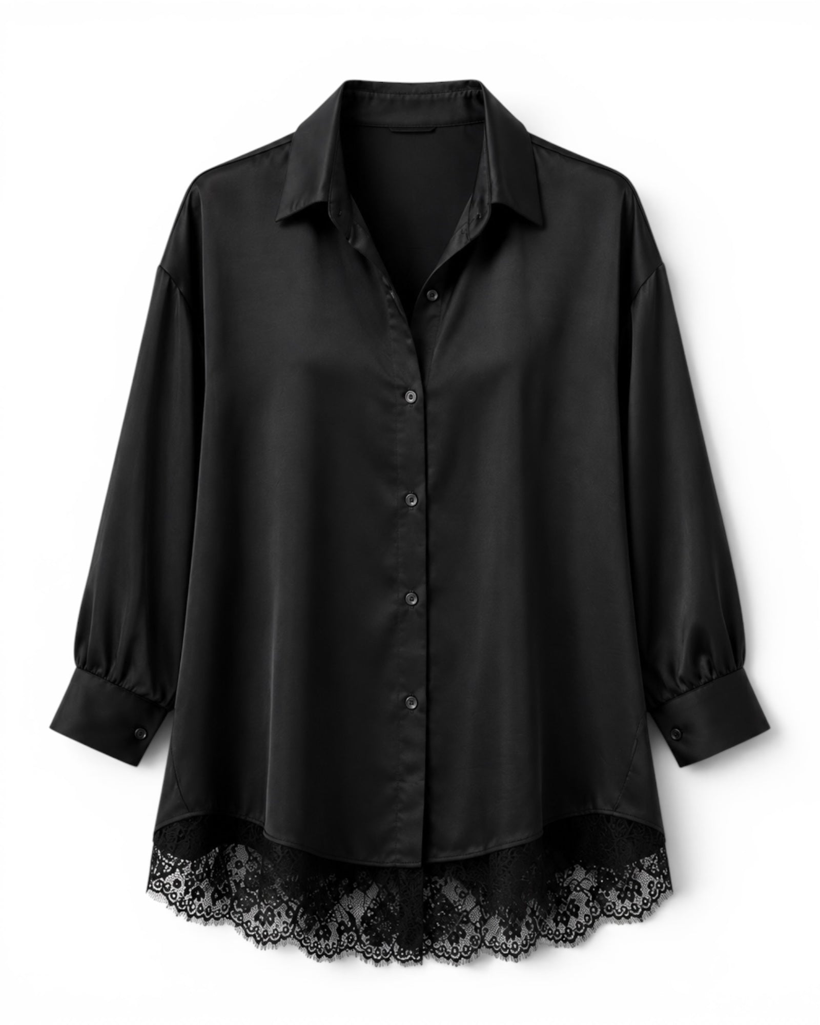 BLACK KOŠELA OVERSIZE S ČIPKOU