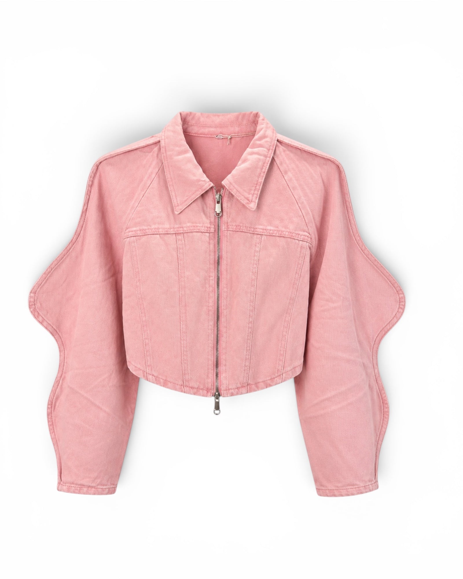PINK CROP DENIM BUNDIČKA